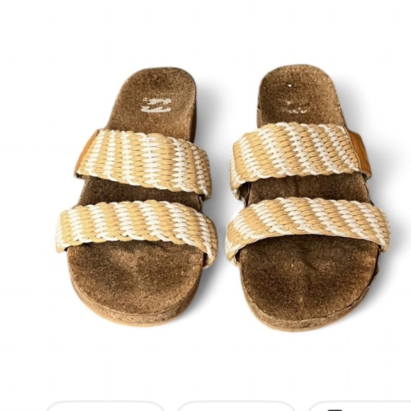 Billabong Women Sandals Sz 9 Beige Beach Boho Coastal Nautical Braided Rope - Picture 3 of 10